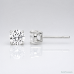 Sterling Silver Polished 5mm Round CZ Stud Earrings - Lifestyle View