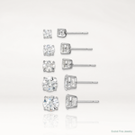 Sterling Silver Polished Round CZ 5-Pair Post Earrings Set - Lifestyle View