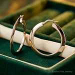 Sterling Silver RH-plated Polished Knife Edge 2mm Round Hoop Earrings - Lifestyle View
