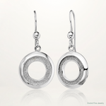 Sterling Silver RH-plated Enamel Glitter Fabric Circle Dangle Earrings - Lifestyle View