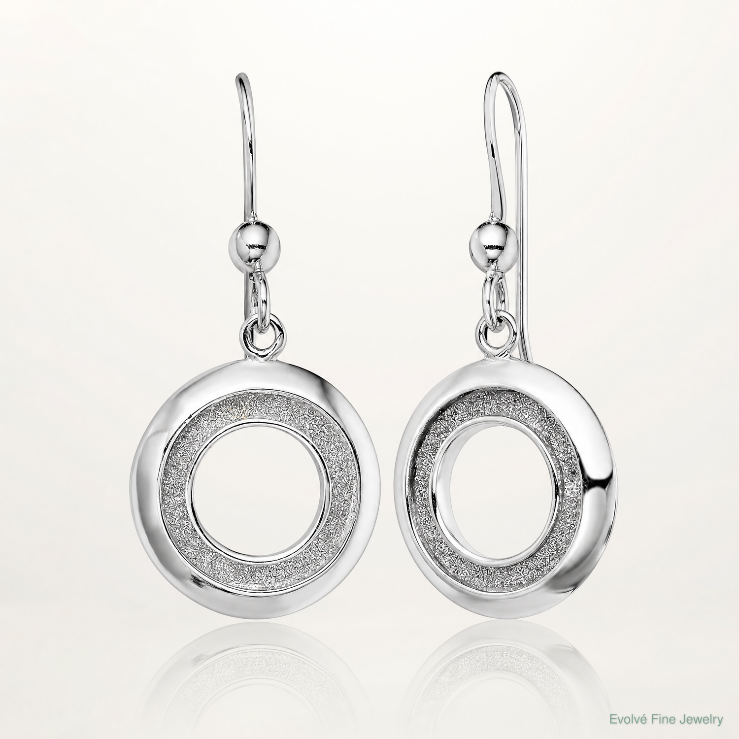 Sterling Silver RH-plated Enamel Glitter Fabric Circle Dangle Earrings - Lifestyle View
