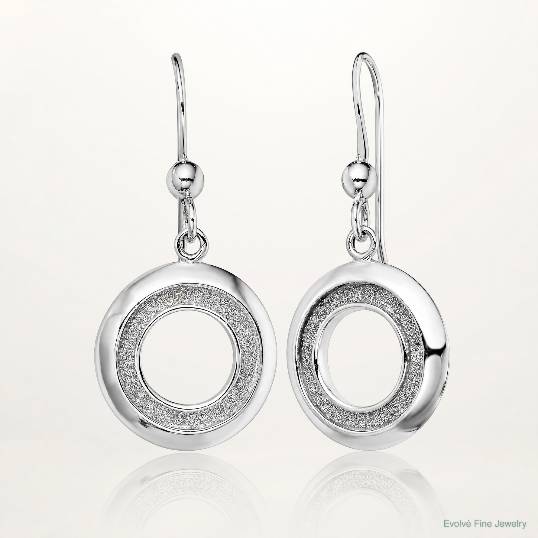 Sterling Silver RH-plated Enamel Glitter Fabric Circle Dangle Earrings - Lifestyle View