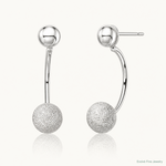 Sterling Silver Polished Laser-cut Bead Jackets w/Button Earrings - Lifestyle View