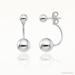Sterling Silver Rhodium-plated Front and Back Ball Post Earrings - Lifestyle View