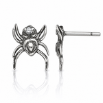 Sterling Silver Antiqued CZ Spider Post Earrings - Lifestyle View
