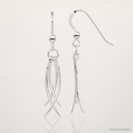 Sterling Silver Polished & Curved Design Dangle Earrings - Lifestyle View