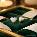 Sterling Silver Rhodium Plated Lab Created Opal Post Earrings - Lifestyle View
