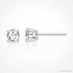 Sterling Silver Polished 4mm Round CZ Stud Earrings - Lifestyle View