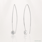 Sterling Silver CZ Threader Earrings - Lifestyle View
