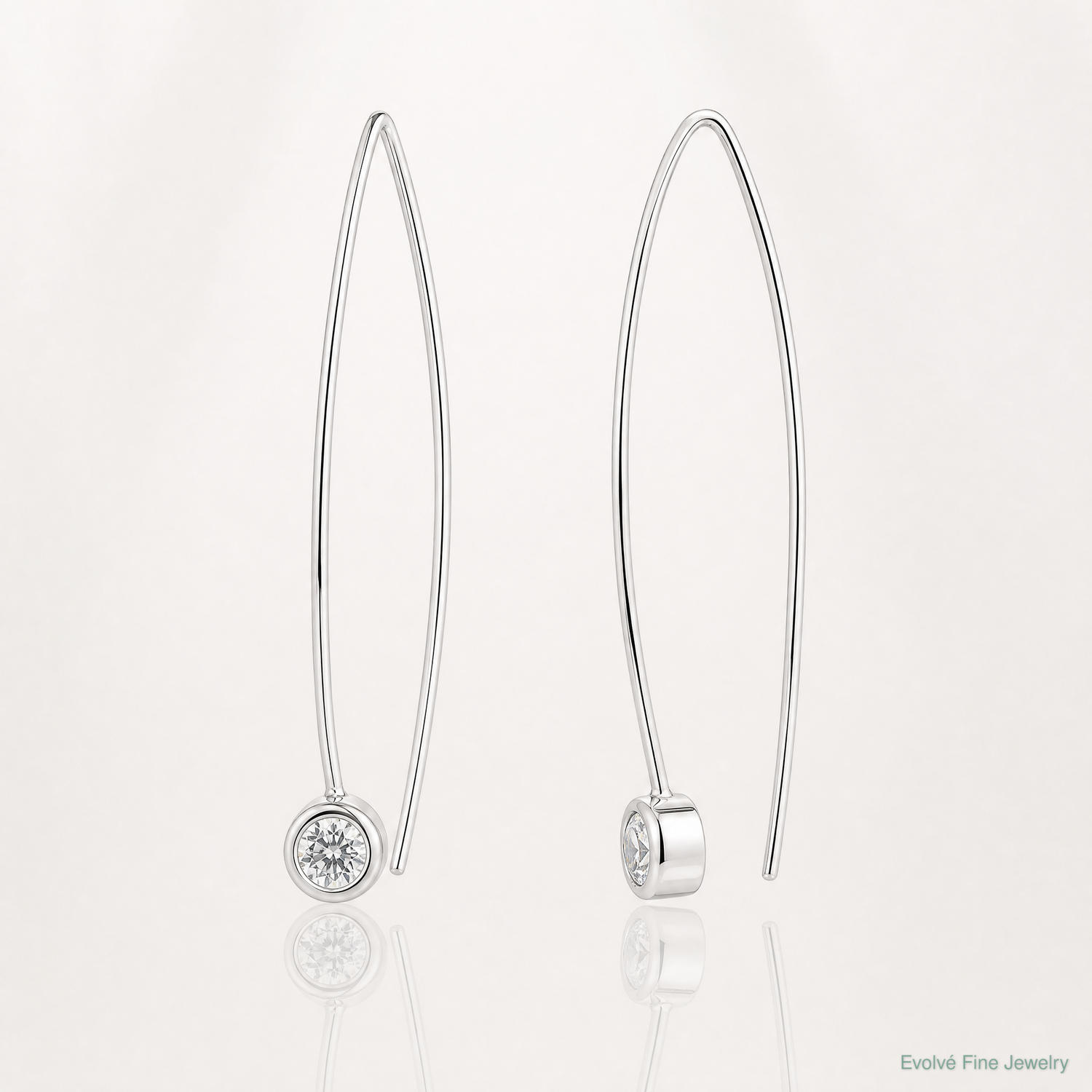 Sterling Silver CZ Threader Earrings - Lifestyle View