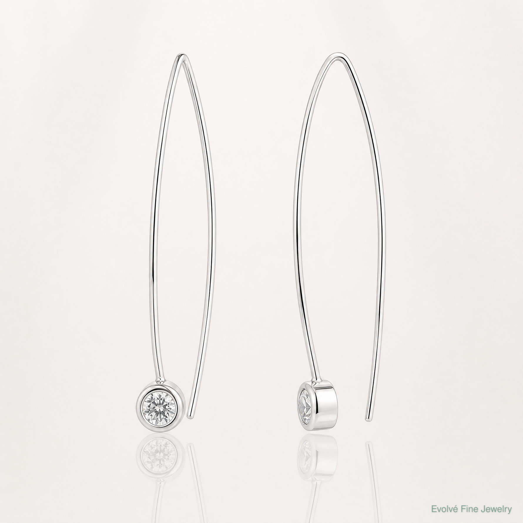 Sterling Silver CZ Threader Earrings - Lifestyle View