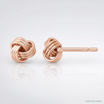Sterling Silver Rose-tone Polished Love Knot Post Earrings - Lifestyle View