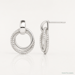 Sterling Silver Twisted Post Dangle Earrings - Lifestyle View