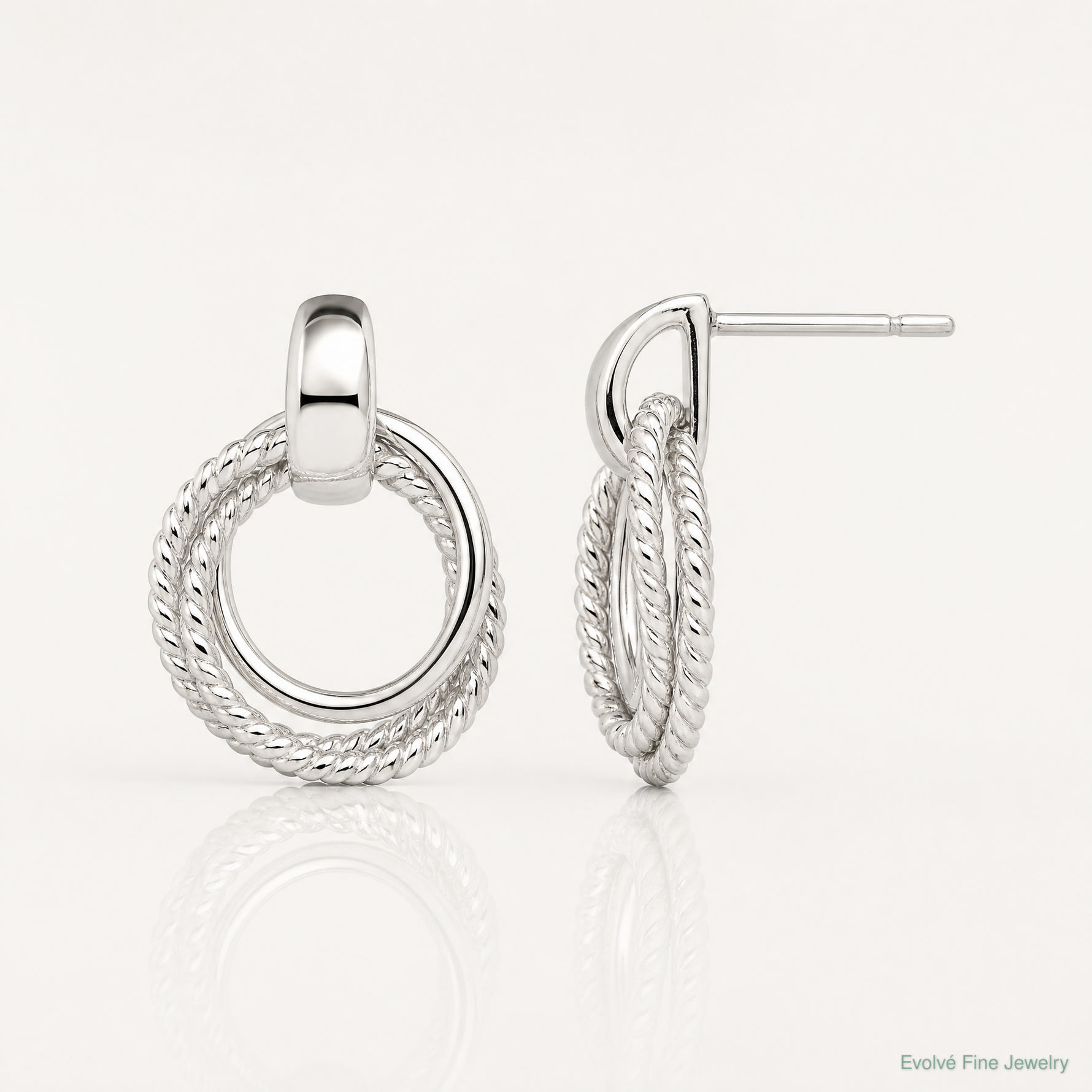 Sterling Silver Twisted Post Dangle Earrings - Lifestyle View