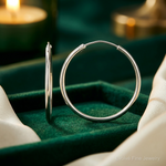 Sterling Silver Polished Endless Hoop Earrings - Lifestyle View