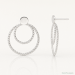 Sterling Silver w/2 Circle Jackets Button Post Earrings - Lifestyle View