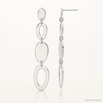 Sterling Silver Polished Fancy Ovals Post Dangle Earrings - Lifestyle View