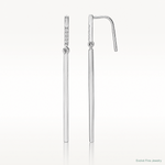 Sterling Silver Rhodium-plated Polished CZ Bar Dangle Earrings - Lifestyle View