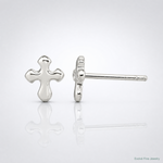 Sterling Silver Polished Cross Earrings - Lifestyle View