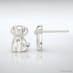 Sterling Silver Polished Puppy Post Earrings - Lifestyle View