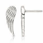Sterling Silver Polished and Textured Wing Post Earrings - Lifestyle View