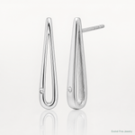 Sterling Silver Rhodium-plated Polished CZ Teardrop Post Earrings - Lifestyle View