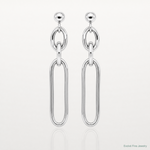 Sterling Silver Rhodium-plated Paperclip Dangle Post Earrings - Lifestyle View