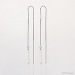 Sterling Silver Rhodium-plated Freshwater Cultured Pearl Threader Earrings - Lifestyle View