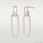Sterling Silver Polished Elongated Oval Post Dangle Earrings - Lifestyle View