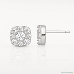 Sterling Silver Polished CZ Cluster Post Earrings - Lifestyle View