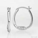 Sterling Silver Rhodium-plated CZ Polished Small Twist Hoop Earrings - Lifestyle View
