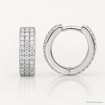 Sterling Silver Polished 4.5mm CZ Hinged Round Hoop Earrings - Lifestyle View