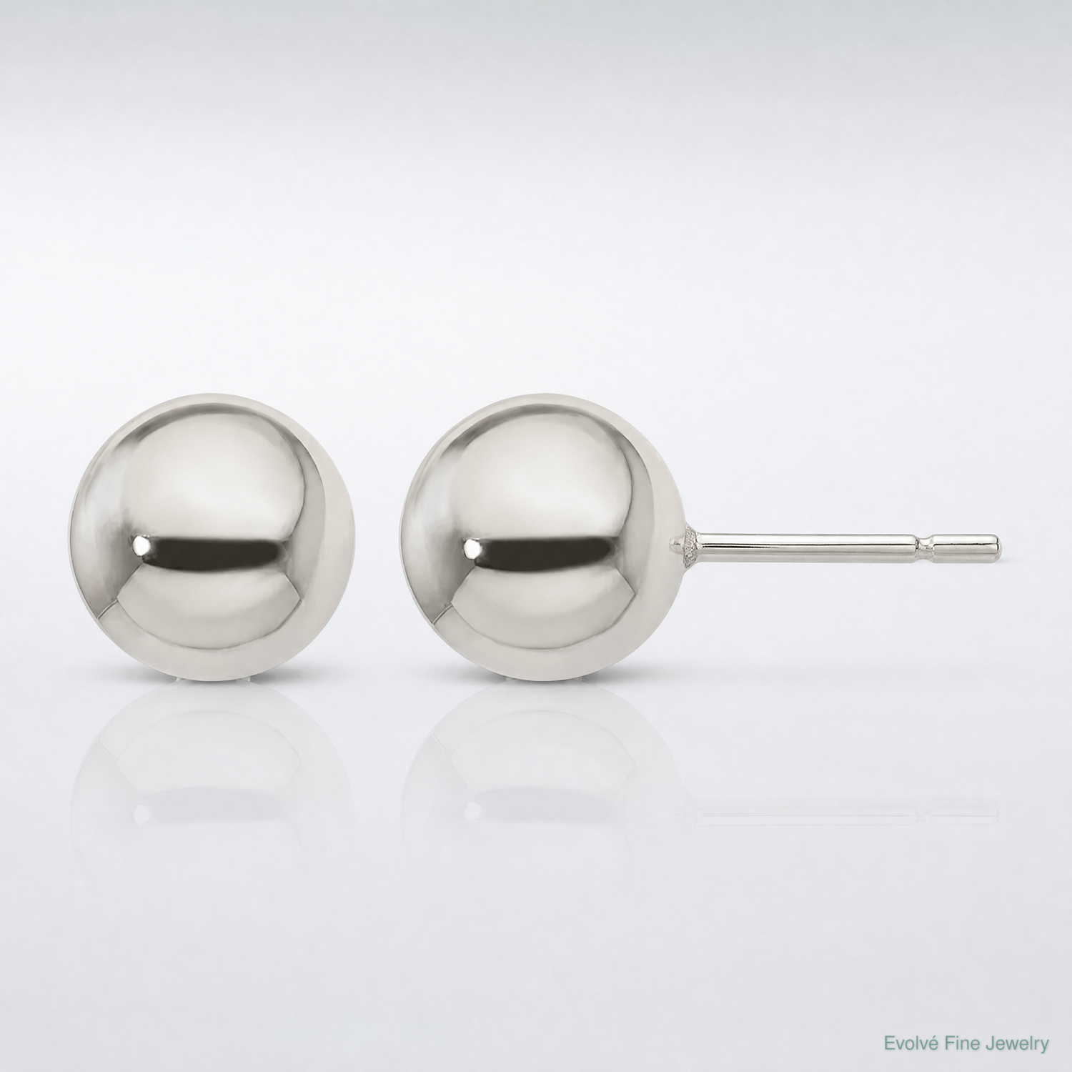 Sterling Silver Polished 10mm Ball Earrings - Lifestyle View