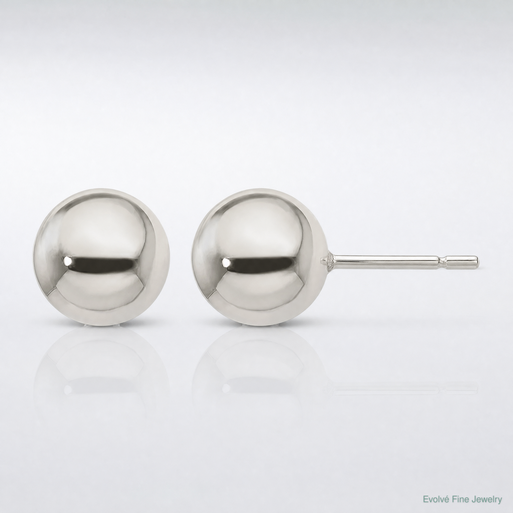 Sterling Silver Polished 10mm Ball Earrings - Lifestyle View