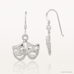Sterling Silver Comedy/Tragedy Earrings - Lifestyle View