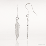 Sterling Silver Feather Earrings - Lifestyle View