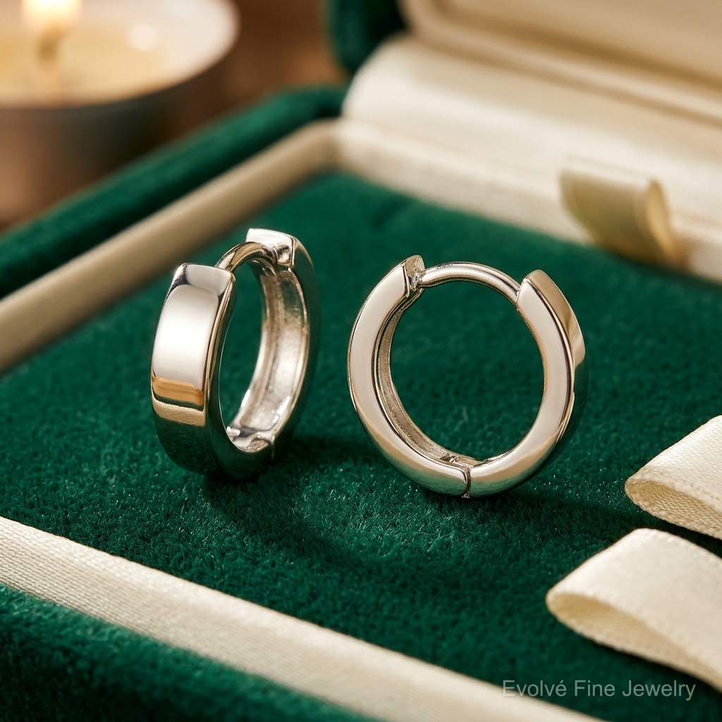 Sterling Silver Hinged Hoop Earrings - Lifestyle View