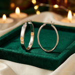 Sterling Silver Polished 4.75mm Oval Hoop Earrings - Lifestyle View