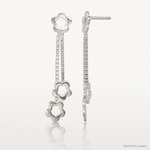 Sterling Silver Flower Dangle Earrings - Lifestyle View