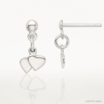 Sterling Silver Dangling Hearts Earrings - Lifestyle View