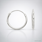Sterling Silver 1.3mm Hoop Earrings - Lifestyle View