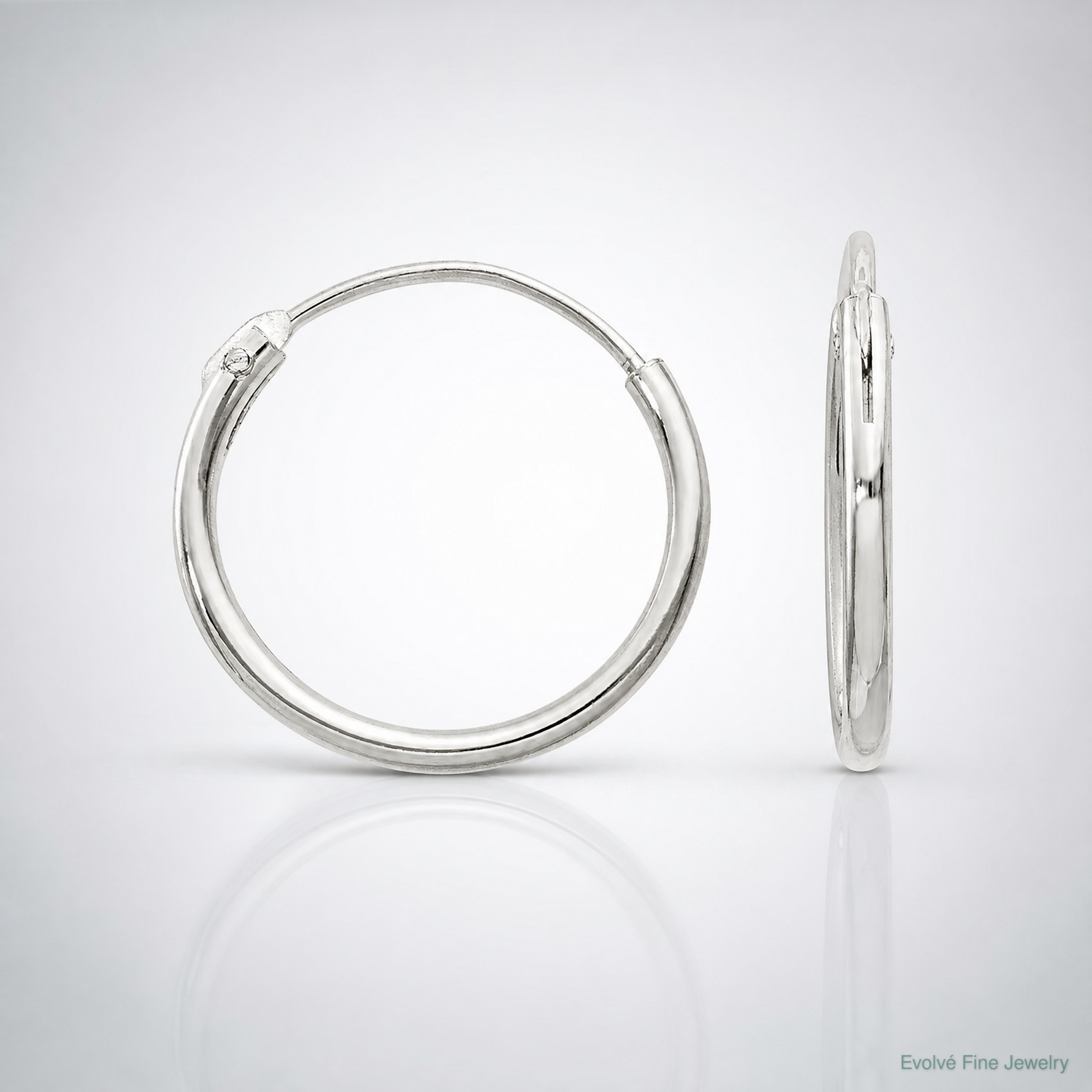 Sterling Silver 1.3mm Hoop Earrings - Lifestyle View