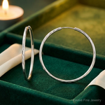 Sterling Silver D/C 2.5x50mm Endless Hoop Earrings - Lifestyle View