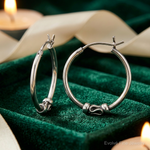 Sterling Silver Antiqued Hoop Earrings - Lifestyle View