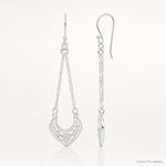Sterling Silver Rhodium-plated Filigree Dangle Earrings - Lifestyle View