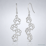 Sterling Silver Four Paw Prints Earrings - Lifestyle View