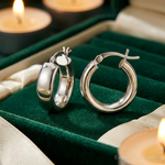 Sterling Silver Polished 6mm Round Hoop Earrings - Lifestyle View