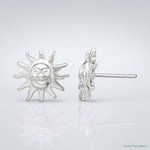 Sterling Silver Sun Mini Earrings - Lifestyle View