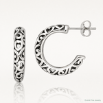 Sterling Silver Antique Post Hoop Earrings - Lifestyle View