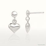 Sterling Silver Dangle Heart Post Earrings - Lifestyle View